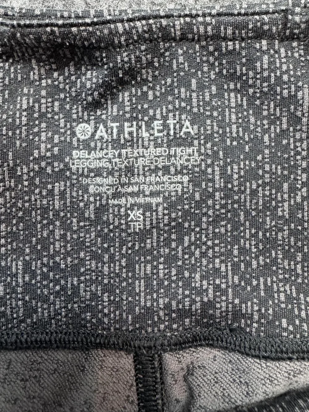 Athleta Delancey Textured Tight Leggings Womens XS Gray Ankle Yoga Gym Pants